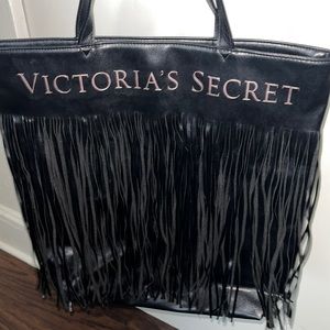 Victoria Secret 💋 black leather tassle tote 👜